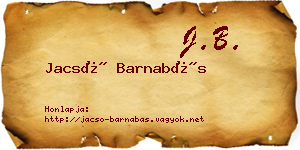 Jacsó Barnabás névjegykártya